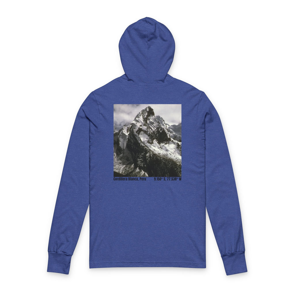 Mountain Photo Hooded Long-Sleeve Tee — Adventure Graphic Hooded Tee
