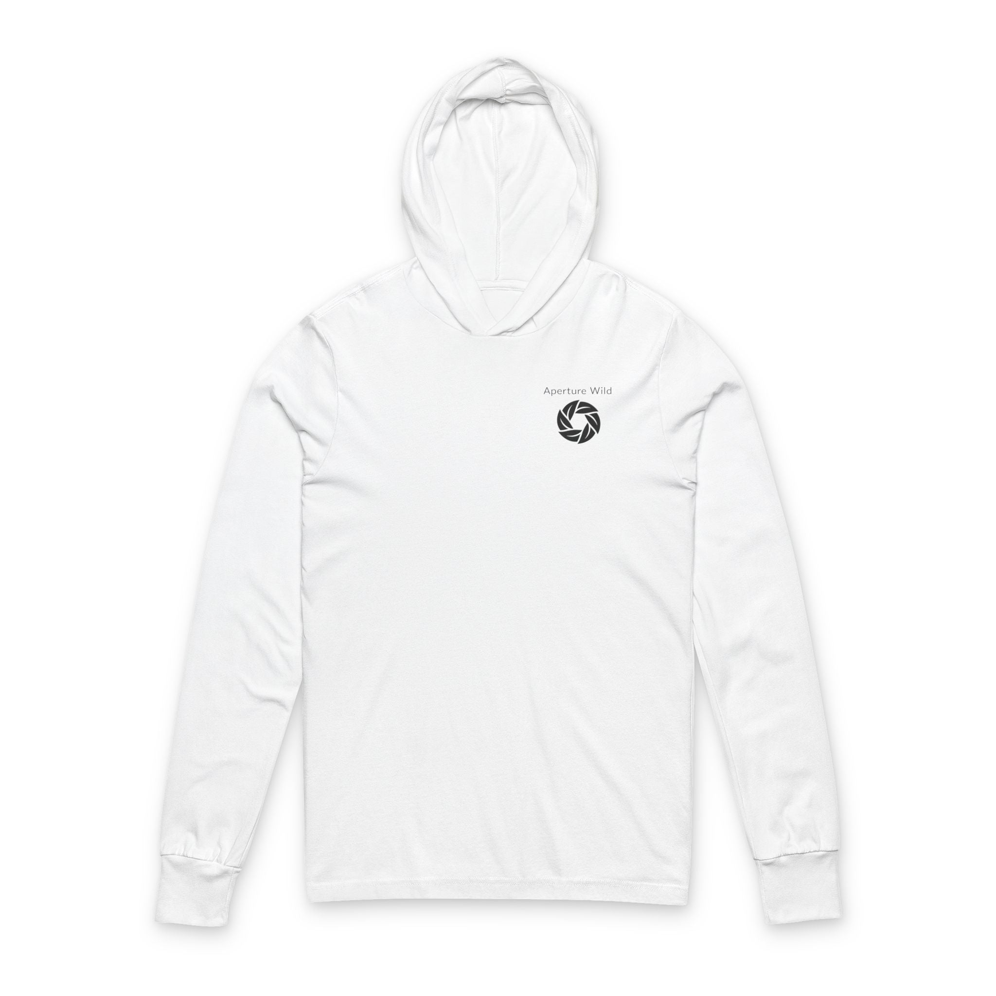 Mountain Photo Hooded Long-Sleeve Tee — Adventure Graphic Hooded Tee