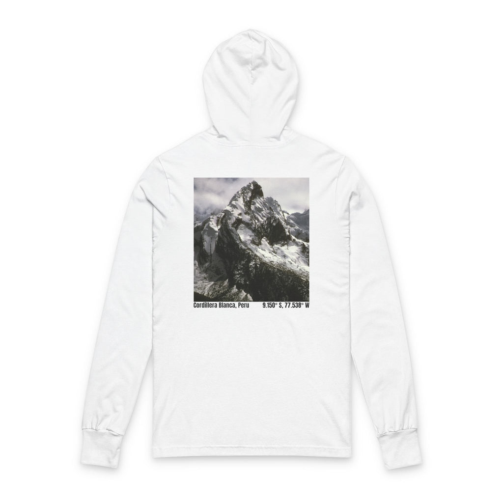 Mountain Photo Hooded Long-Sleeve Tee — Adventure Graphic Hooded Tee
